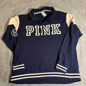 Navy‎ and cream Victoria's Secret quarter zip sweatshirt